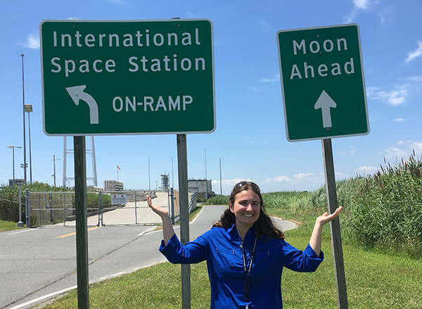 Courtney Leverenz during her 2019 summer internship at Wallops Flight Facility. (Image courtesy of Courtney Leverenz.)